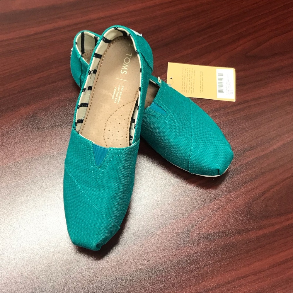 TOMS Teal Heritage Canvas Sz 9 Shoes